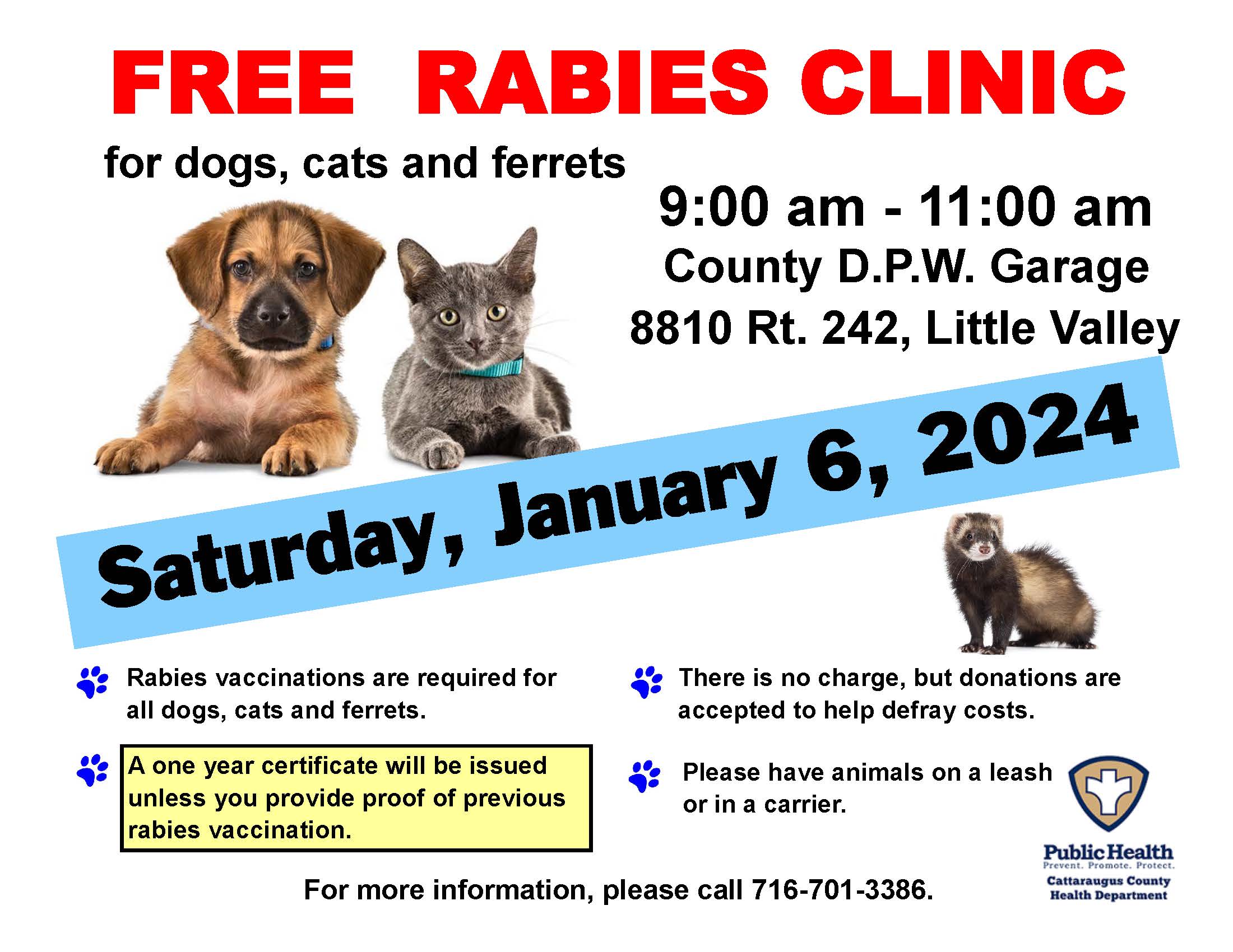 Free Rabies Clinics in January Cattaraugus County Website